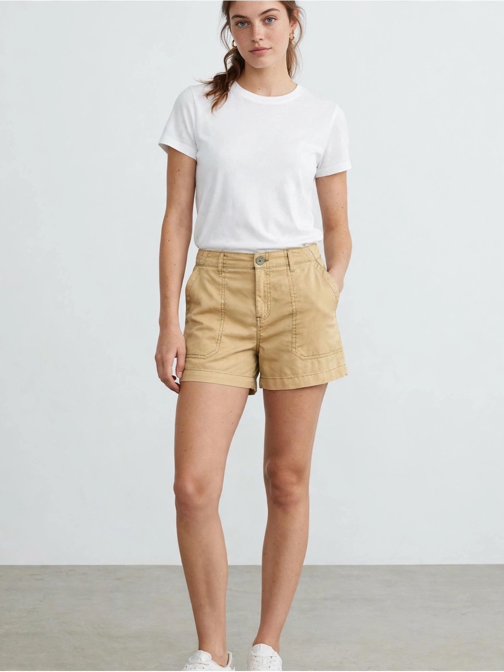 Sanctuary High-Rise Utility Shorts in Khaki